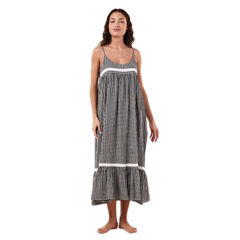Papinelle Seersucker Lace Insert Maxi Nightie image number 0